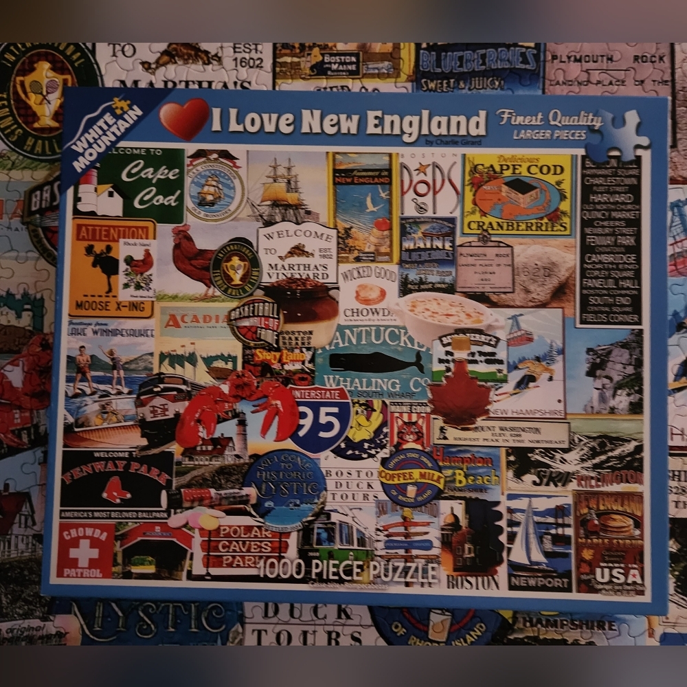WHITE MOUNTAIN 1,000-PIECE JIGSAW PUZZLE I LOVE NEW ENGLAND COMPLETE